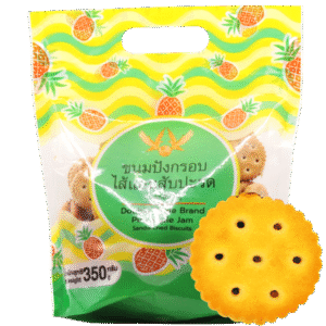 ขนมปังกรอบไส้แยมสับปะรด (แครกเกอร์) Pineapple Jam Sandwiched Biscuits ขนาด 350 g.