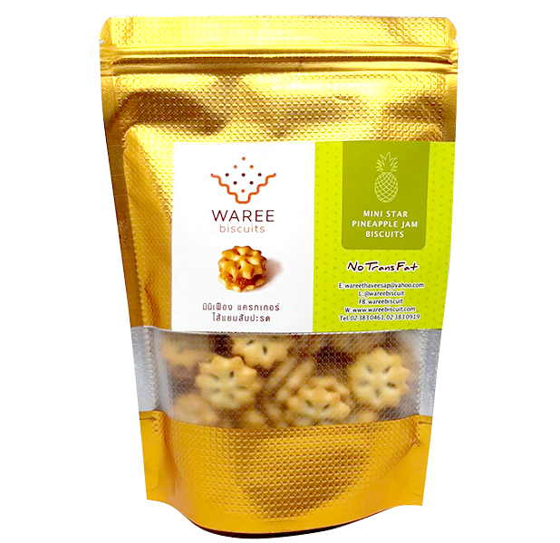 มินิเฟือง แครกเกอร์ไส้แยมสับปะรด Mini Star Pineapple Jam Biscuits ขนาด 100 g.